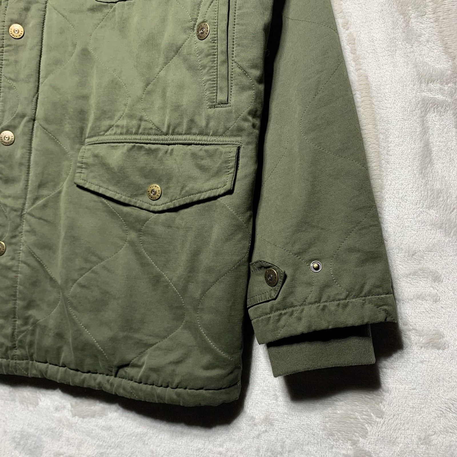 Flint And Tinder Caliber Parka Jacket Men’s M Olive Corduroy Military Huckberry