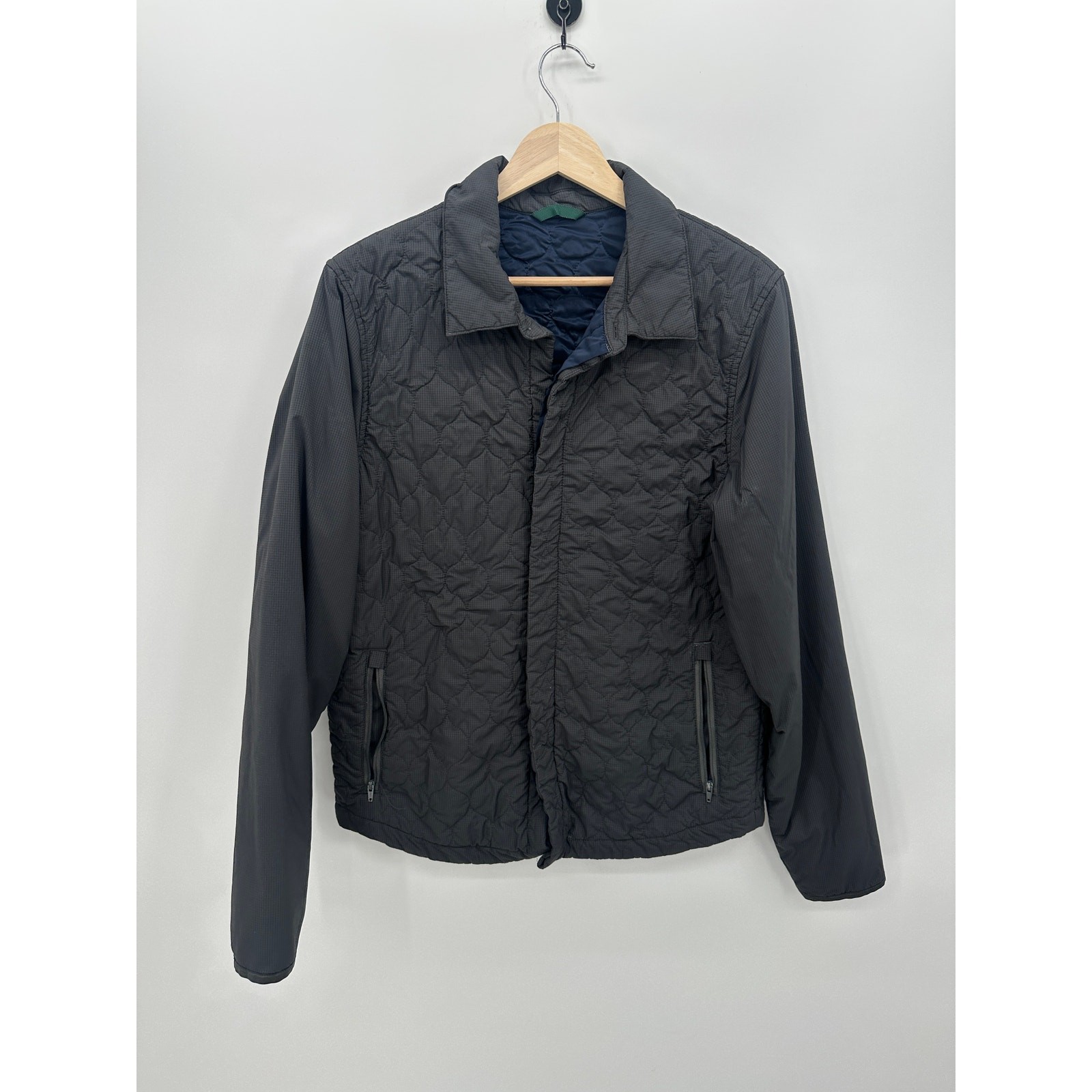 Bonobos Mens The Quilted Clubhouse Jacket Gray Blue Size M Lightweight Button