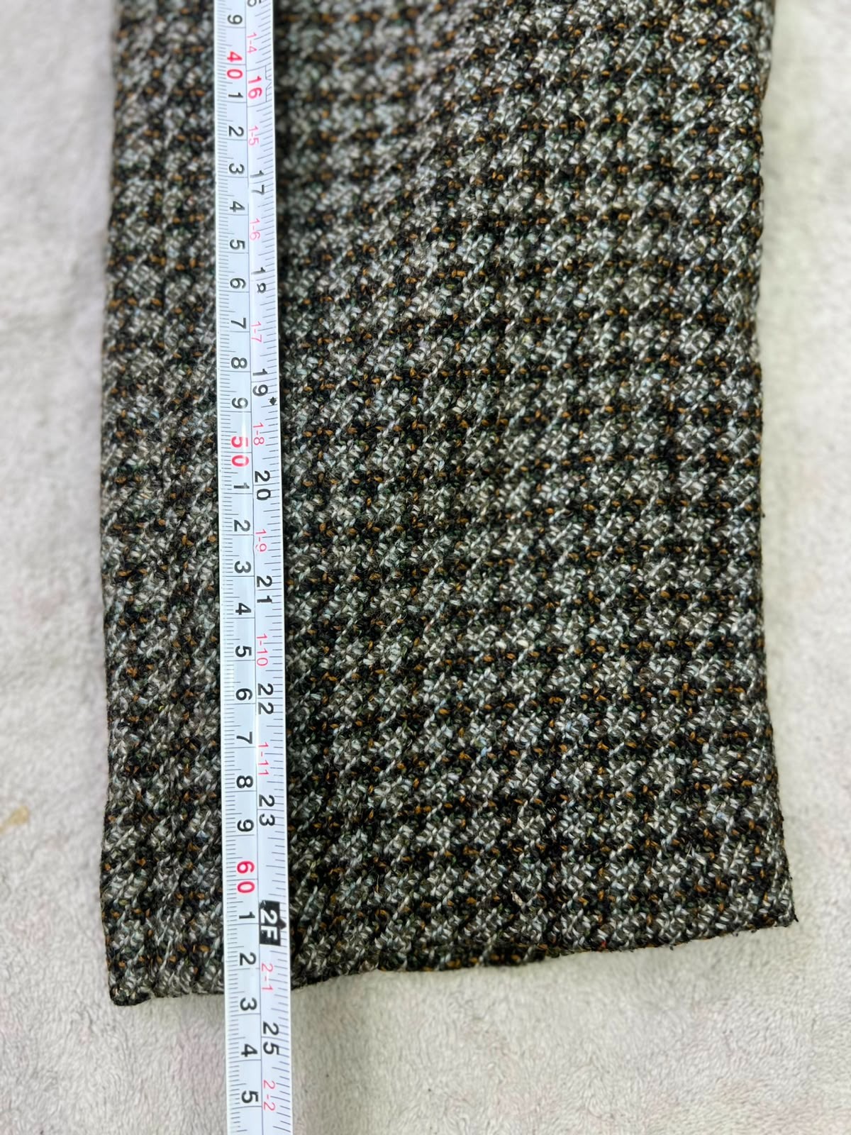 Vintage Bavonia Tweed Overcoat Men’s XL 46 48 Herringbone Check Wool Look Long
