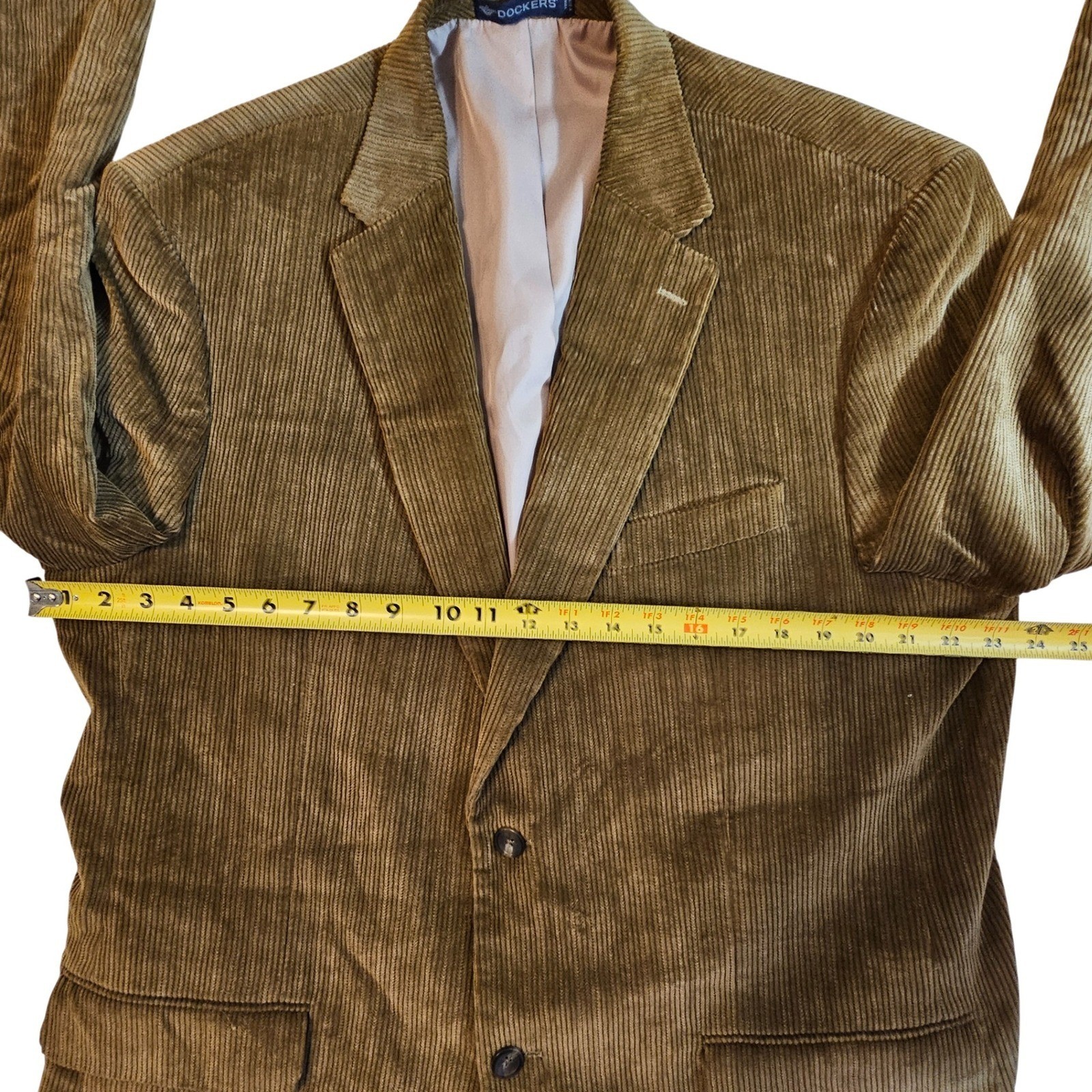 Dockers Brown Corduroy Blazer Jacket Size 44L Two Button Cotton