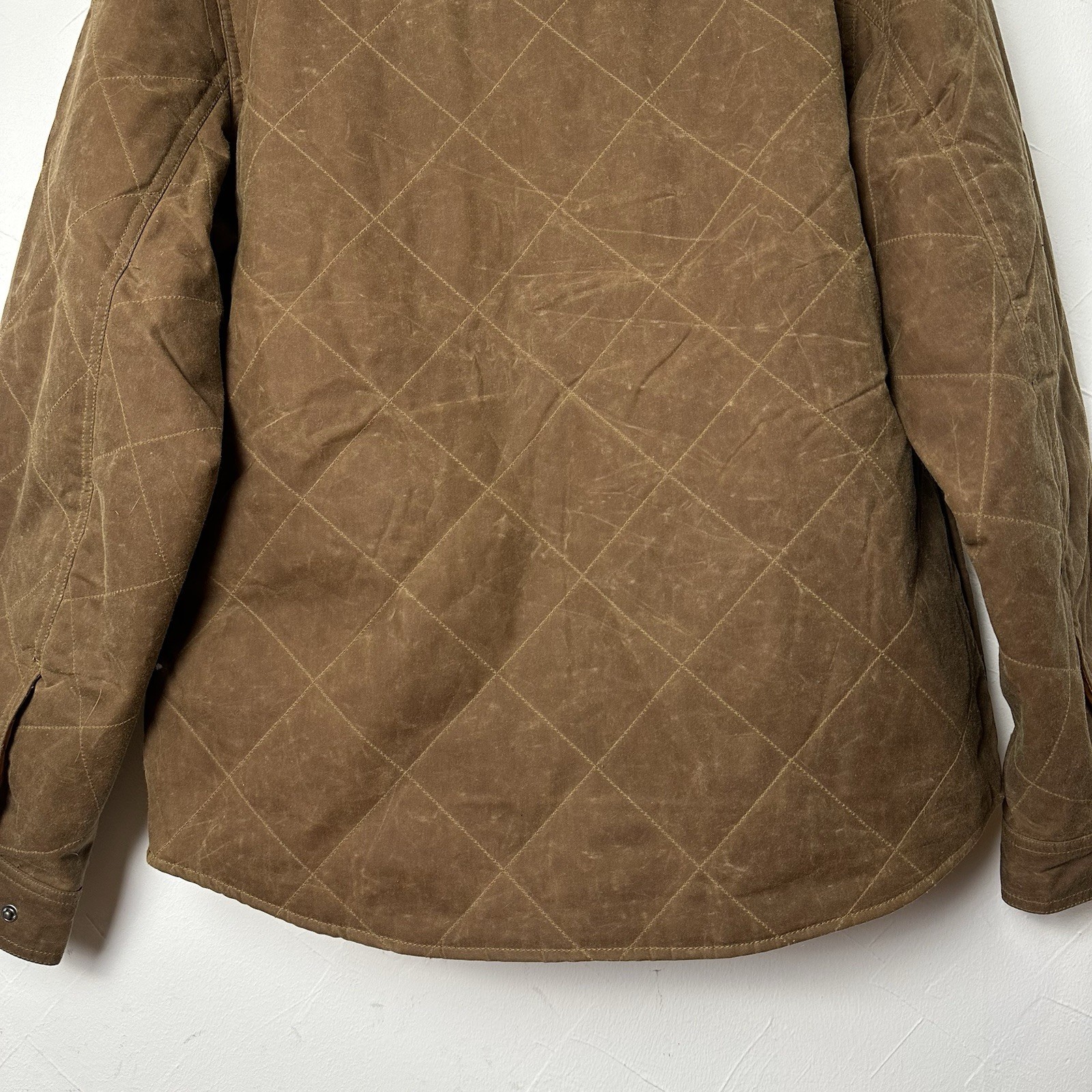 Flint And Tinder Quilted Waxed Shirt Jacket Medium Brown Huckberry Brown NWT