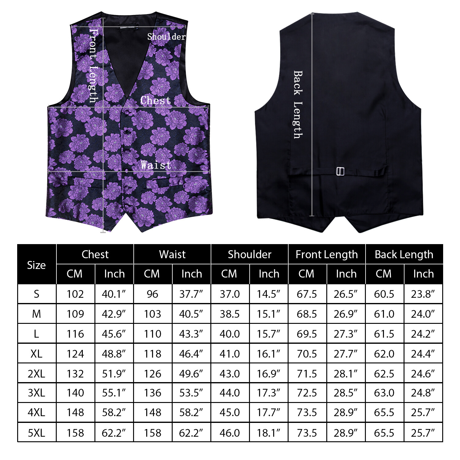 PLUS Size 5XL S Mens Waistcoat Wedding Formal Vest Paisley Floral Solid Gilet