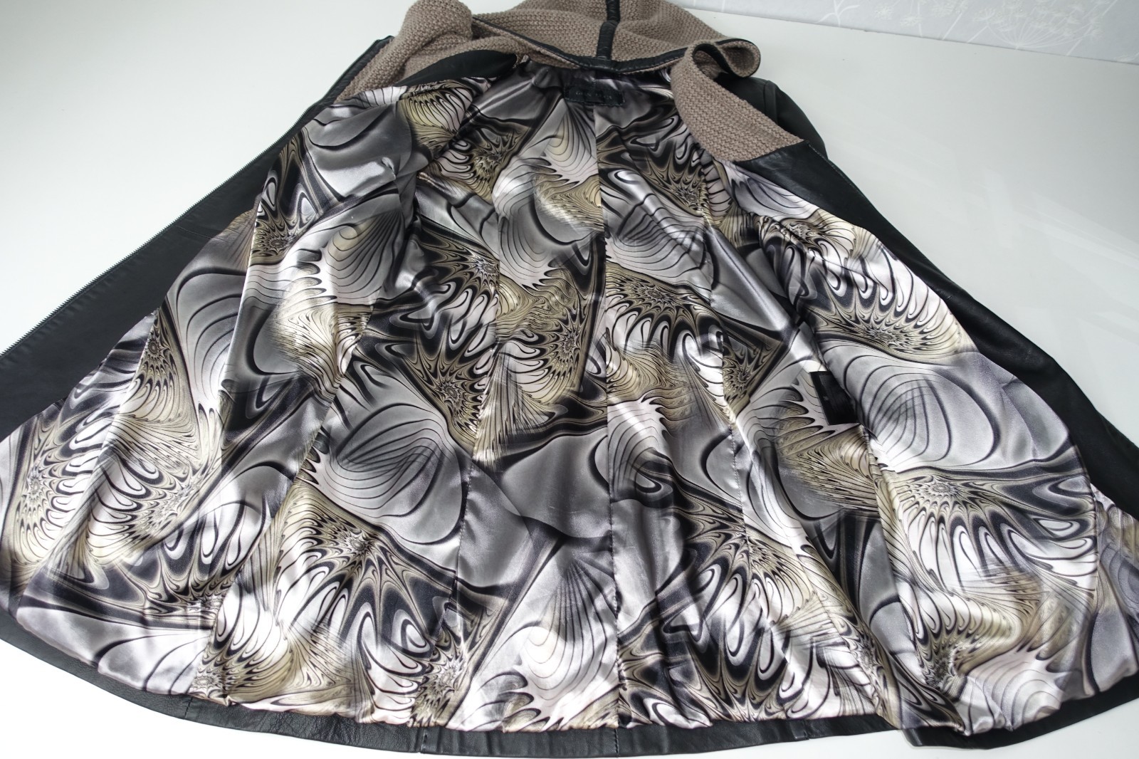 £1950 GIAN LUCA LEATHER LAMBSKIN WOVEN HOODED COAT ITALY 38 48 S ITALY
