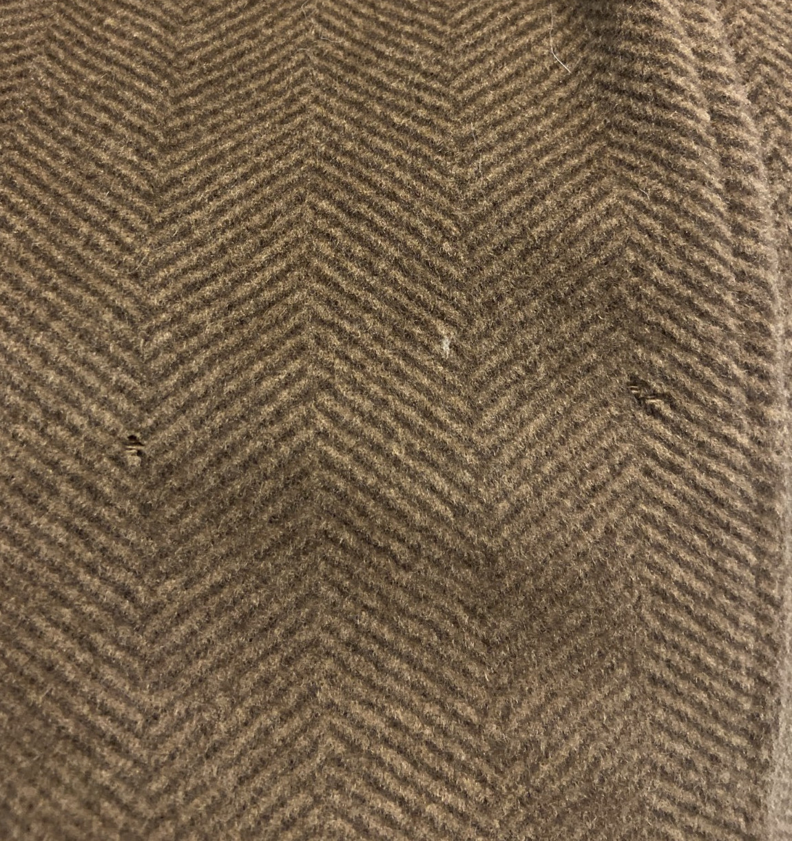 Coach Brown Herringbone Four-Button Wool Single Breasted Overcoat Men’s L
