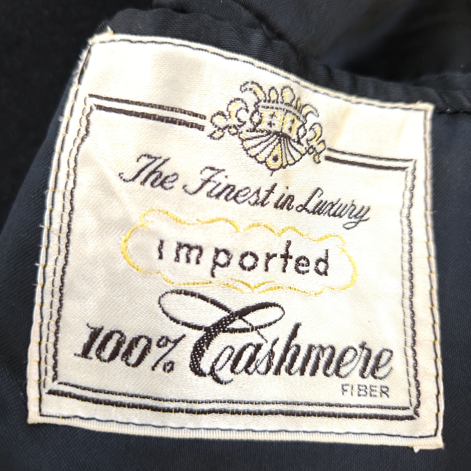 VTG 100% Cashmere Coat L Black Hand Tailored Quiet Luxury Mob Boss 60s USA