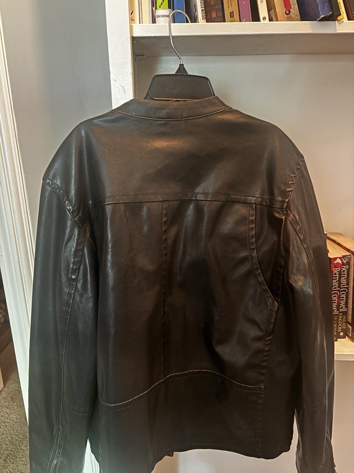 Levi’s Men’s Black Leather Full Zip Stand-Up Collar Lined Jacket M 44″