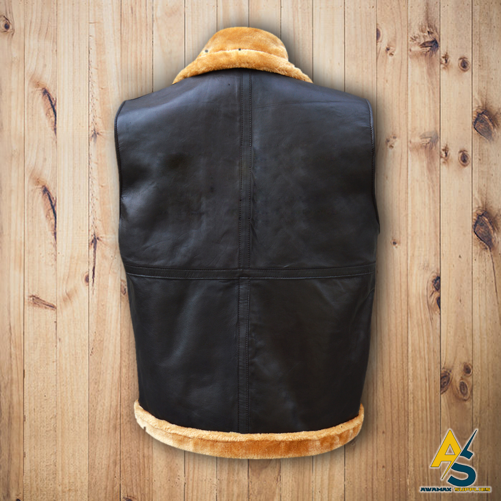 Men’s Aviator RAF B3 Real Shearling Bomber Flying Vest New Arrival 2XS – 4XL