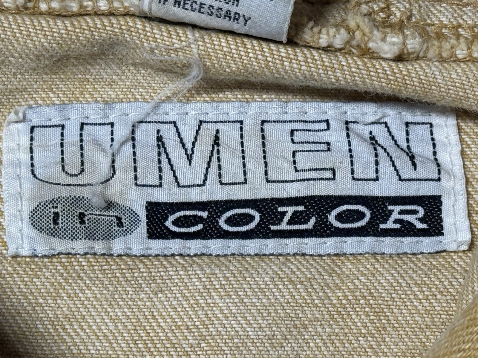 VNTG 80’s UMEN COLOR Hooded Anorak Jacket Button Drawstring Beige Men’s 2 Casual