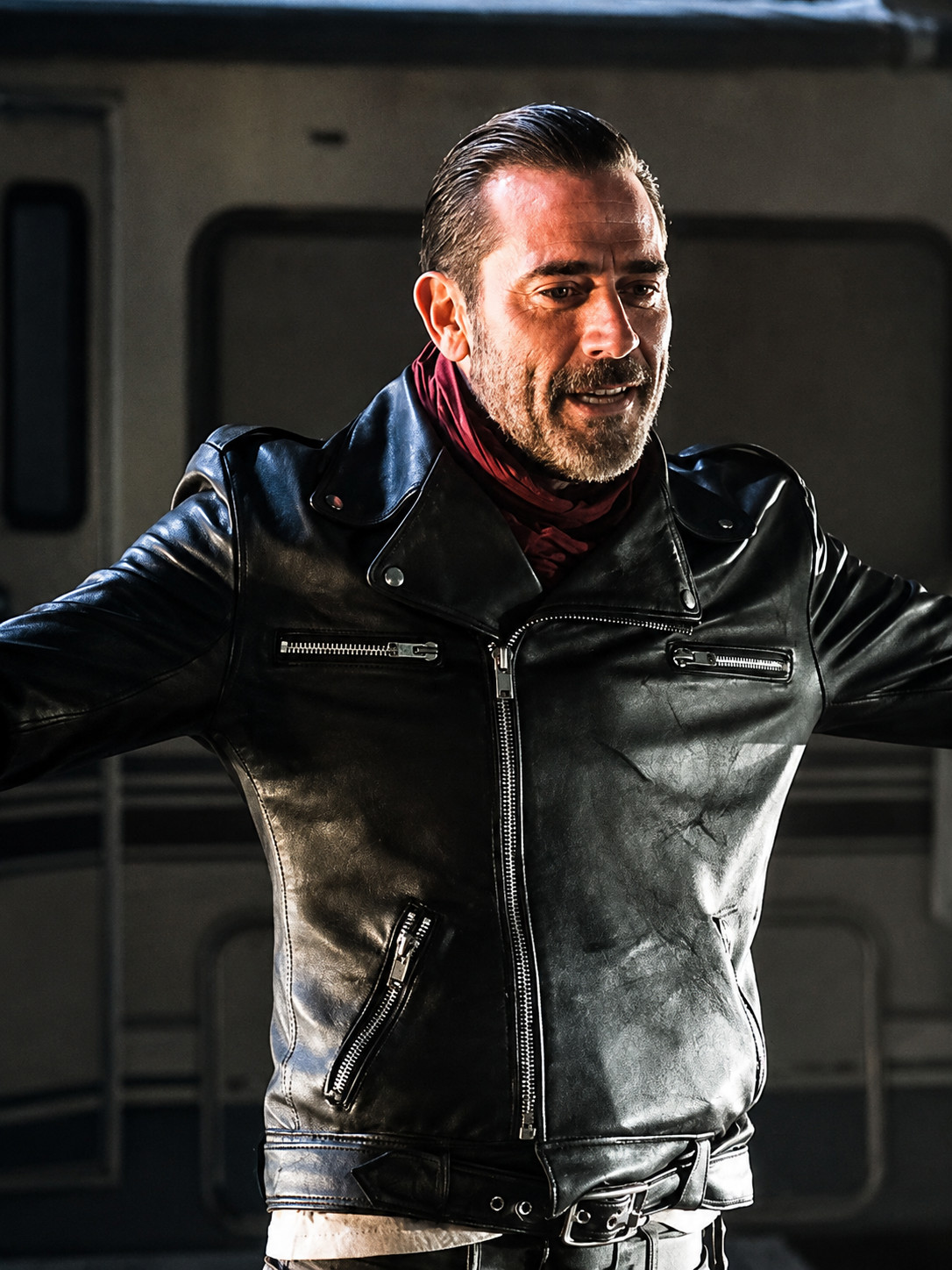 Negan Leather Jacket The Walking Dead Cosplay | Jeffrey Dean Morgan Biker Jacket