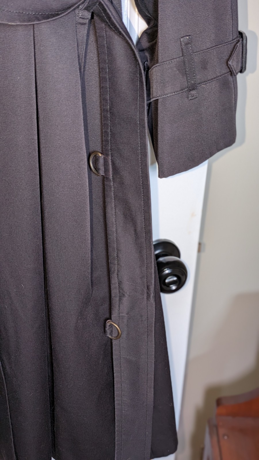 Vintage Burberrys of London Black Trench Coat Removable Wool Liner Nova Check