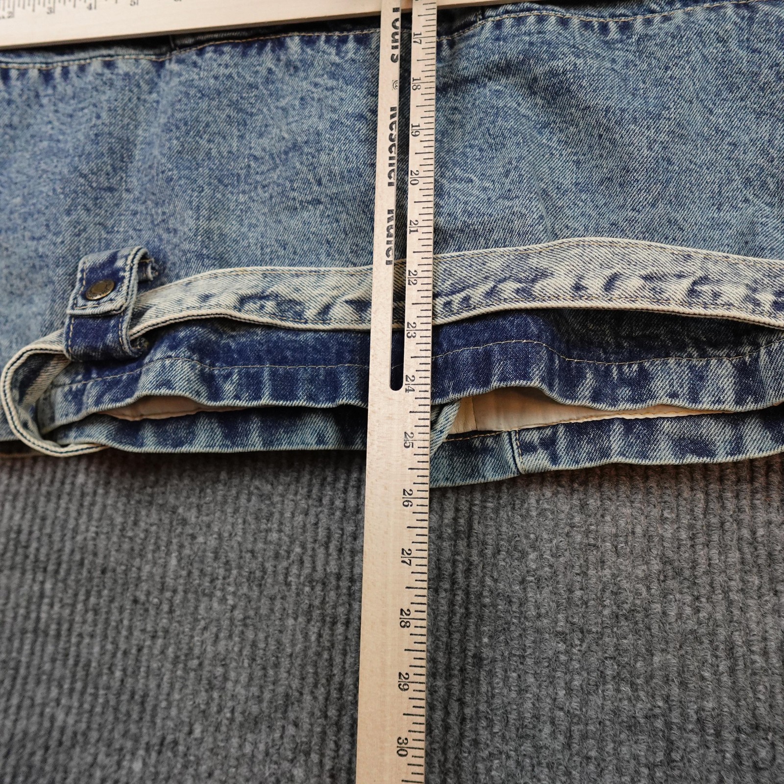 Vintage Denim Biker Jacket Mens Medium Blue Belted Dual Control Retro Lined