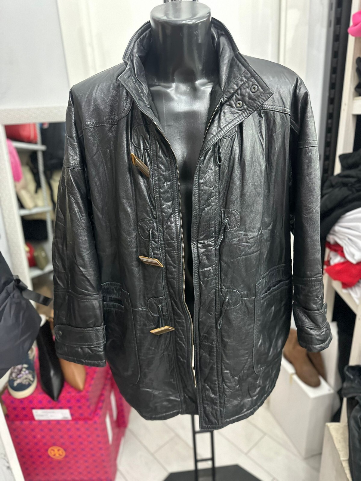 Marco Pierguidi Model Montgomery Leather Men’s Man Size 54 Black LLV1264