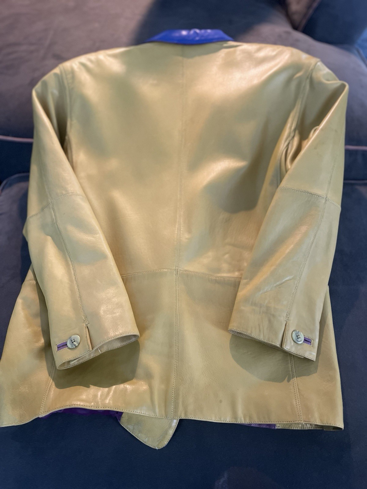 Vintage Marc Buchanan Pelle Pelle Colorblock Leather Blazer Jacket Sz 38