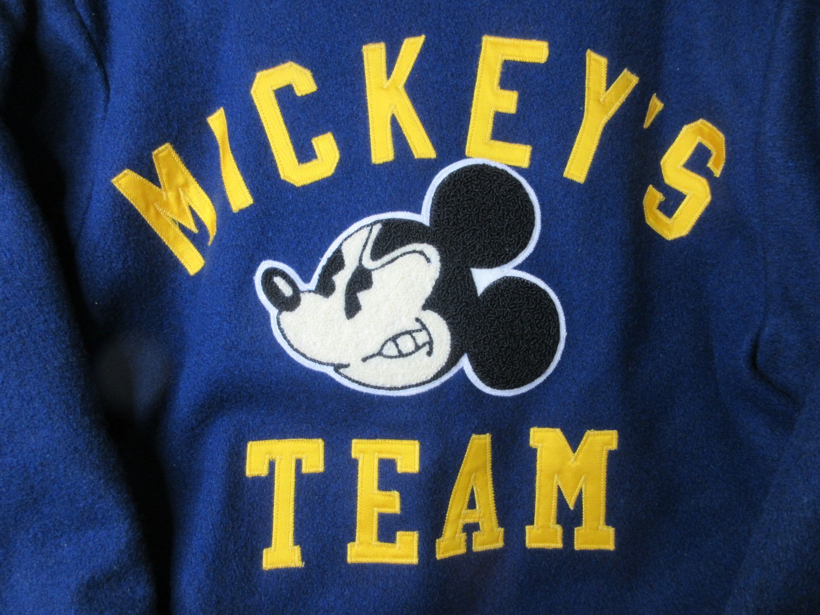 Mickey Mouse Varsity Letterman Jacket Mickeys Team Size M Embroidered Disney