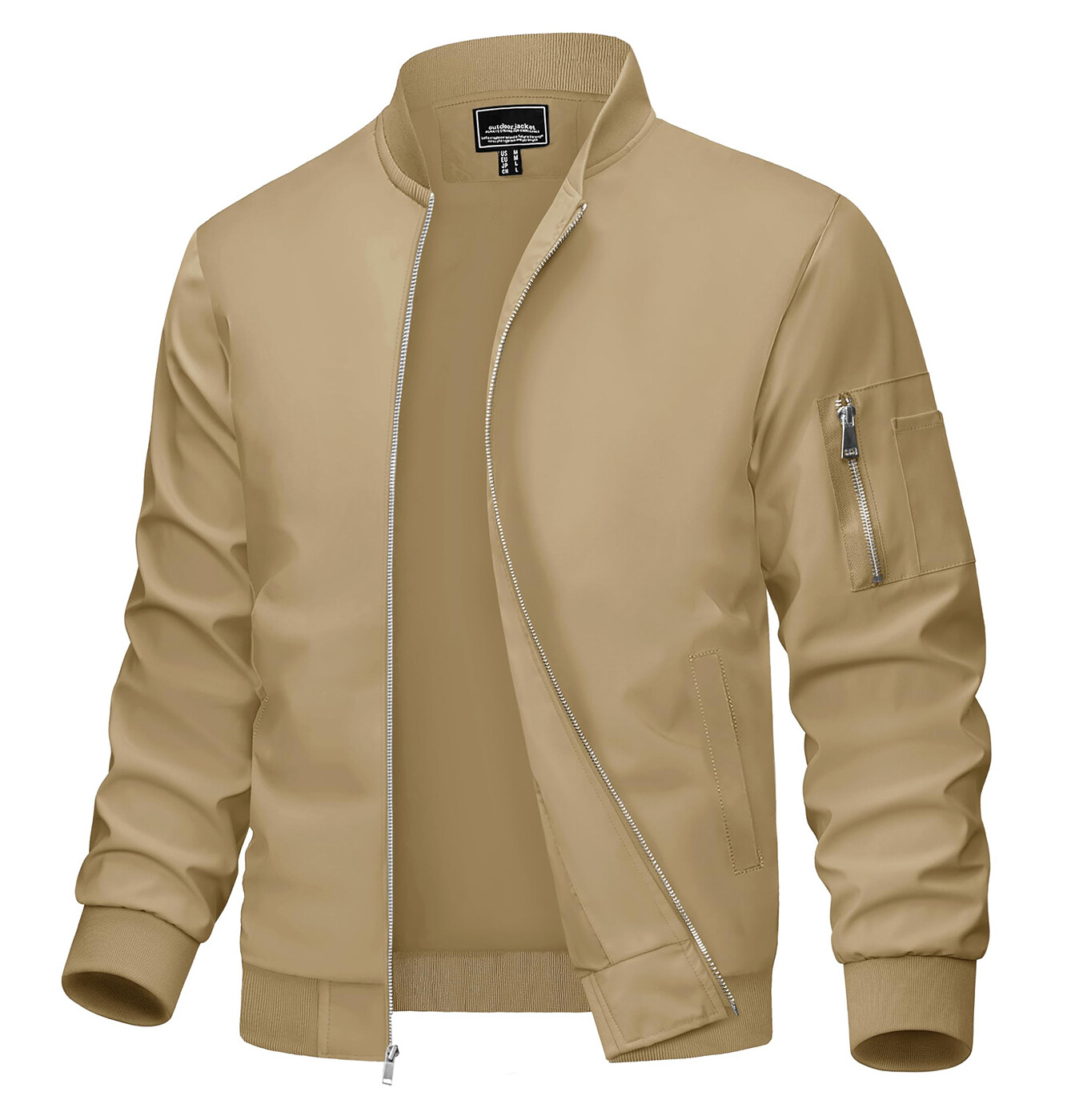 Men’s Bomber Jackets Lightweight Casual Windbreaker Spring Fall Full Zip Outwear