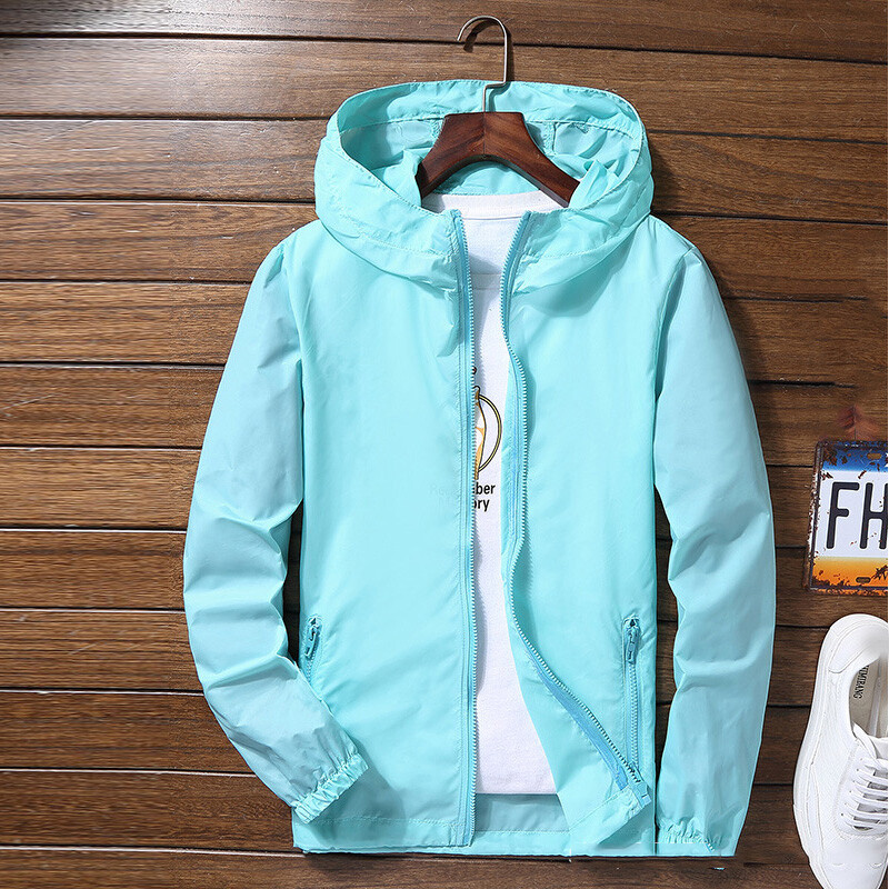 Mens Outwear Lightweight Windbreaker Waterproof Rain Jacket Hooded Breathable