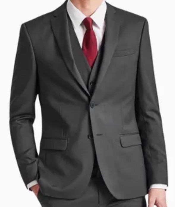 Rajah Custom Made Luxury Design Gray Check Wool Red Lined Blazer Jacket Sz 44 R