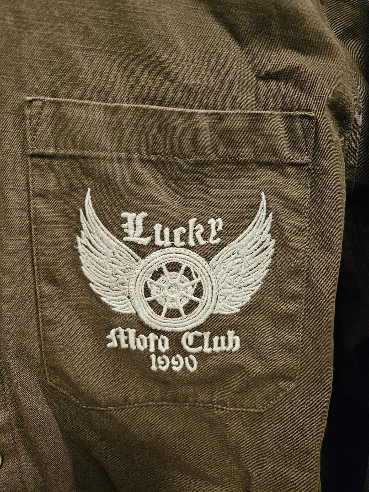 Lucky Brand Moto Club Brown Factory faded and distressed Utility Jacket sz XL