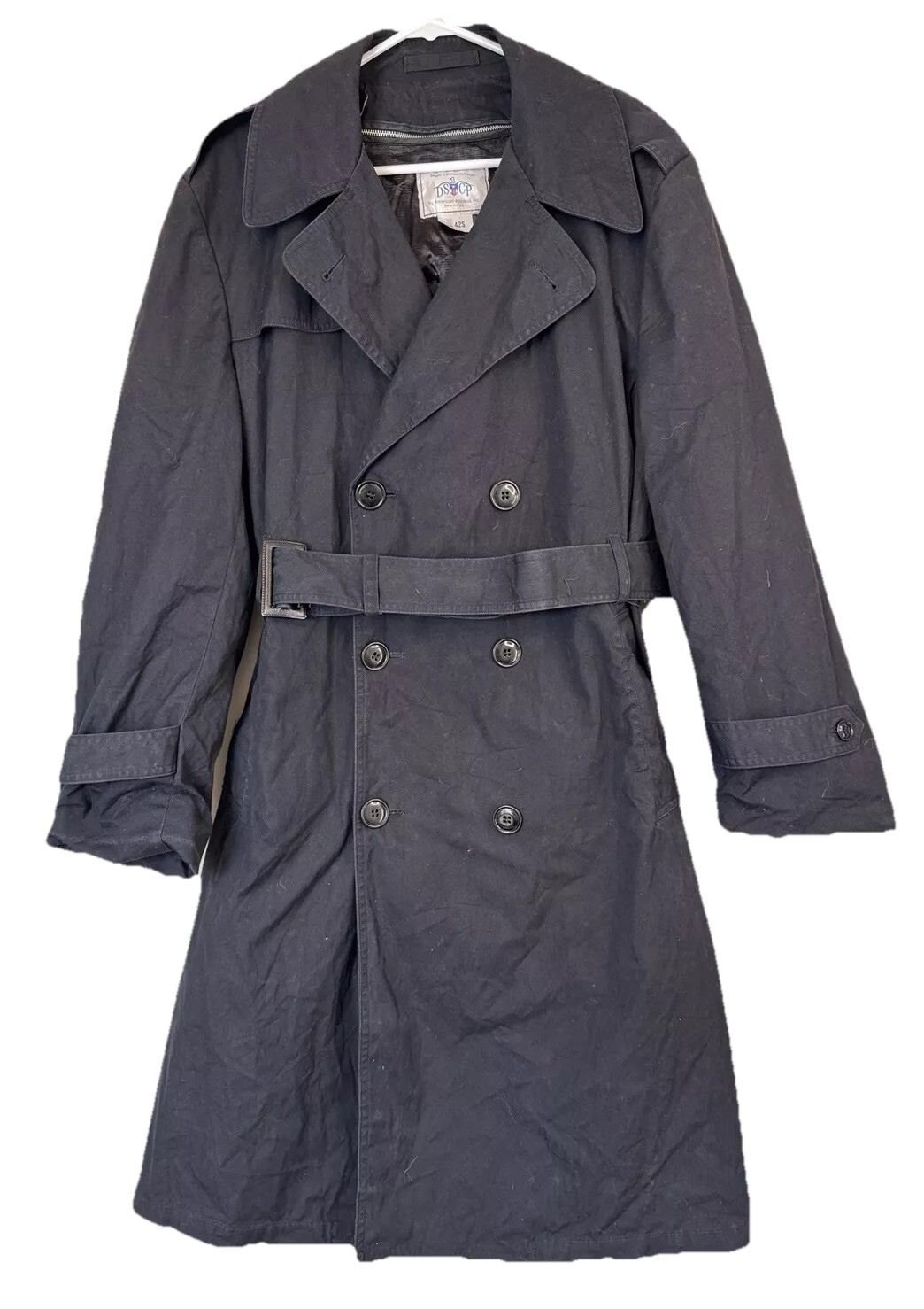 DSCP Garrison Collection Men’s All Weather Trench Coat Black 42S Belted Army