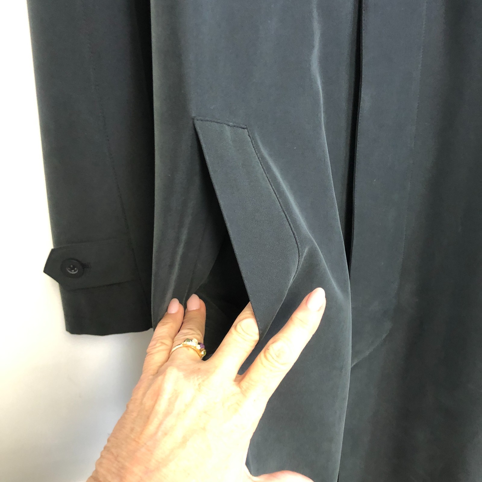 vtg mens Vito Rufolo Long Belted Overcoat Sz 42 Zip Out Wool Liner Uomo Couture