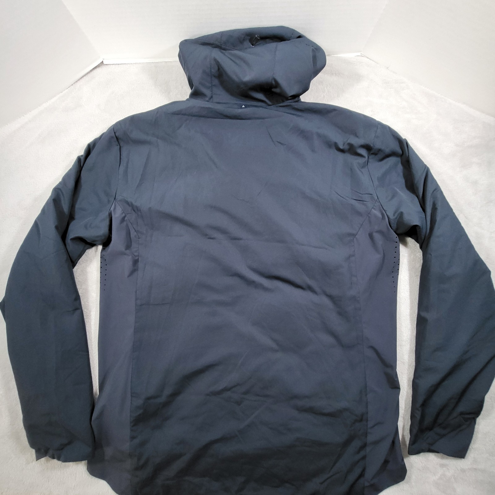 Nomatic Outset Hooded Jacket Mens XL Dark Blue Full Zip Lightweight Travel