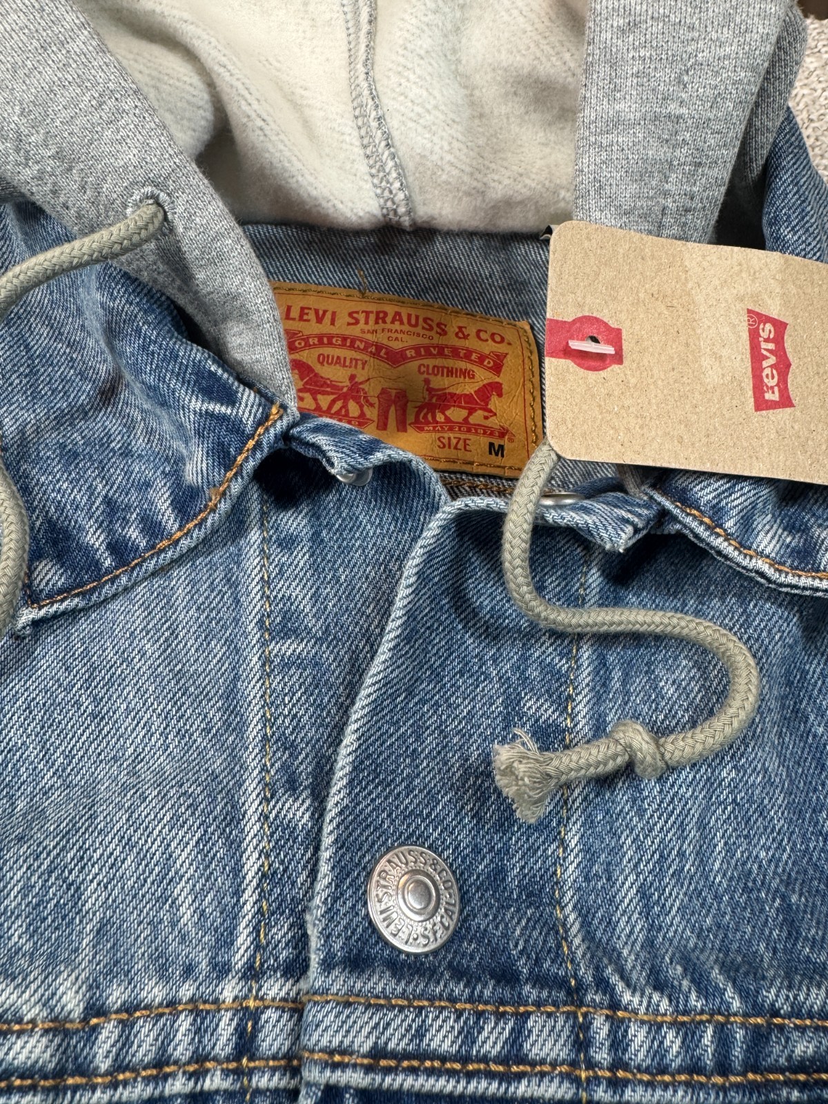 Levi’s Hybrid Hoodie V Trucker Jacket Blue Men’s M Denim Hooded 0038/0039