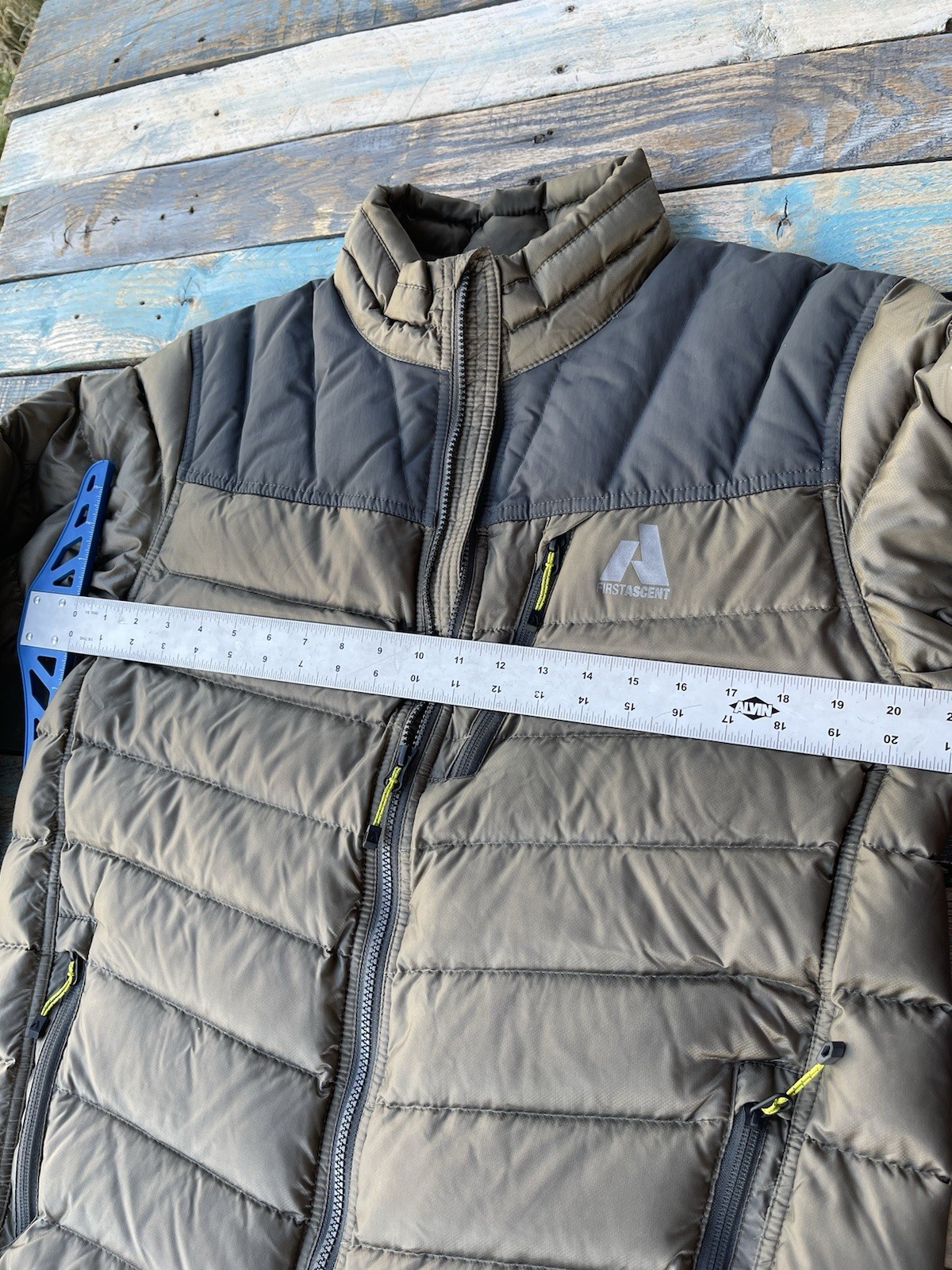 Eddie Bauer First Ascent EB800 Down Puffer Jacket Men’s Olive Gray Cordura M