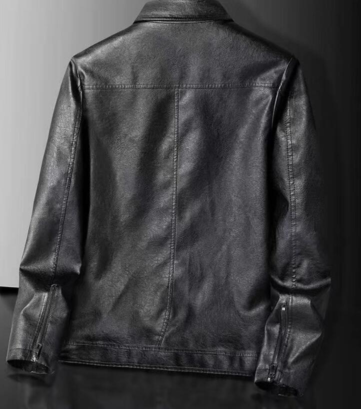 New Spring/Fall Men’s Faux Leather Jacket Middle aged Dad Casual PU coat Fashion