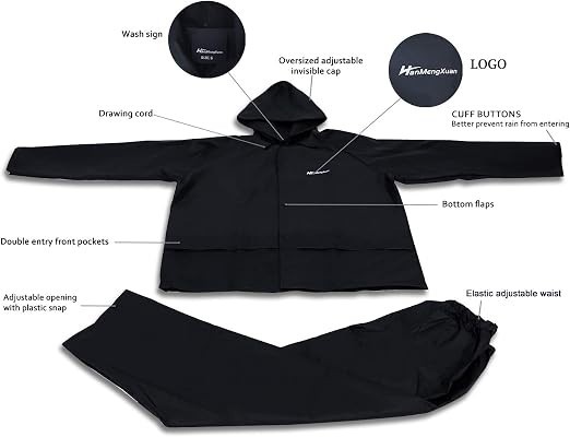 Traje Impermeable EVA Unisex Chaqueta y Pantalon Lluvia Ligero de Proteccion