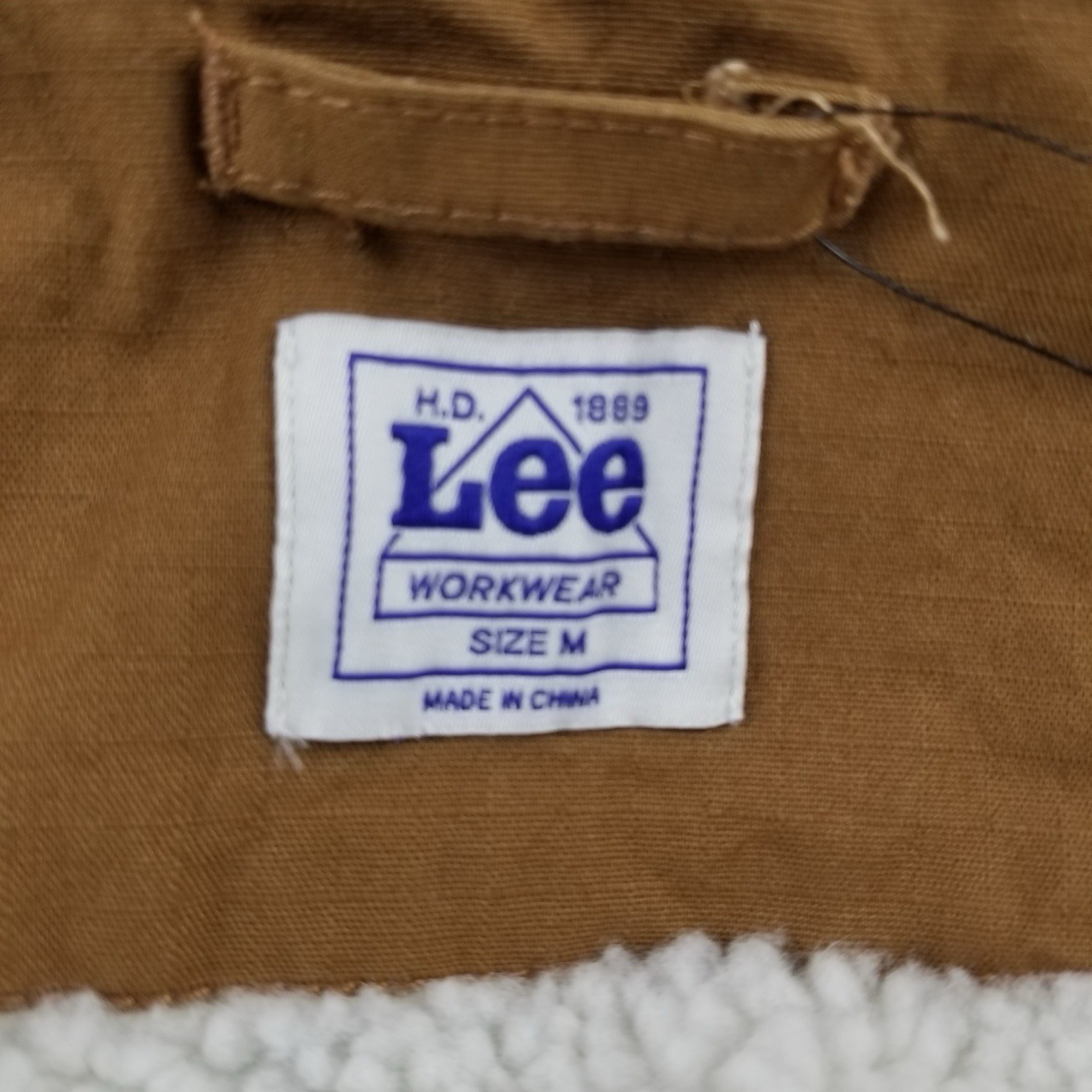 Lee Workwear Men’s Drawstring Hood Sherpa Lined Bomber Jacket Medium No tags