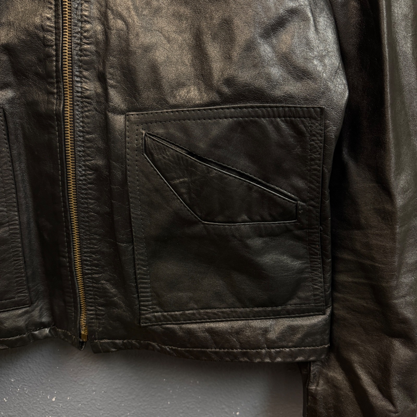 Black Genuine Leather Made in Argentine 42 men’s jacket biker vintage 80’s