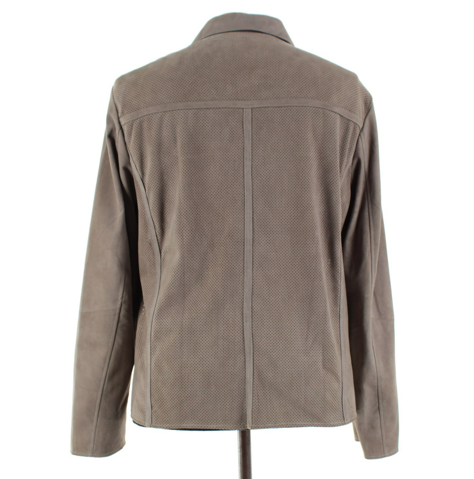 Carroll Custom NWD Perforated Suede Leather Jacket Size Large In Solid Cedar