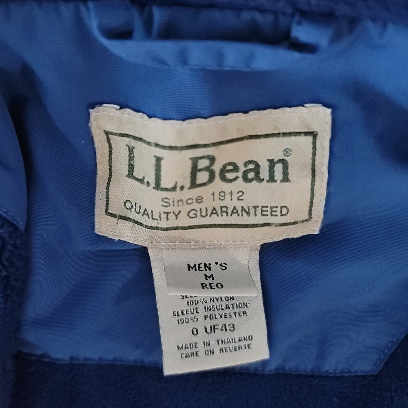 Vintage L.L. Bean Men’s Medium Blue Warm-Up Jacket Classic Outdoor Shell Used