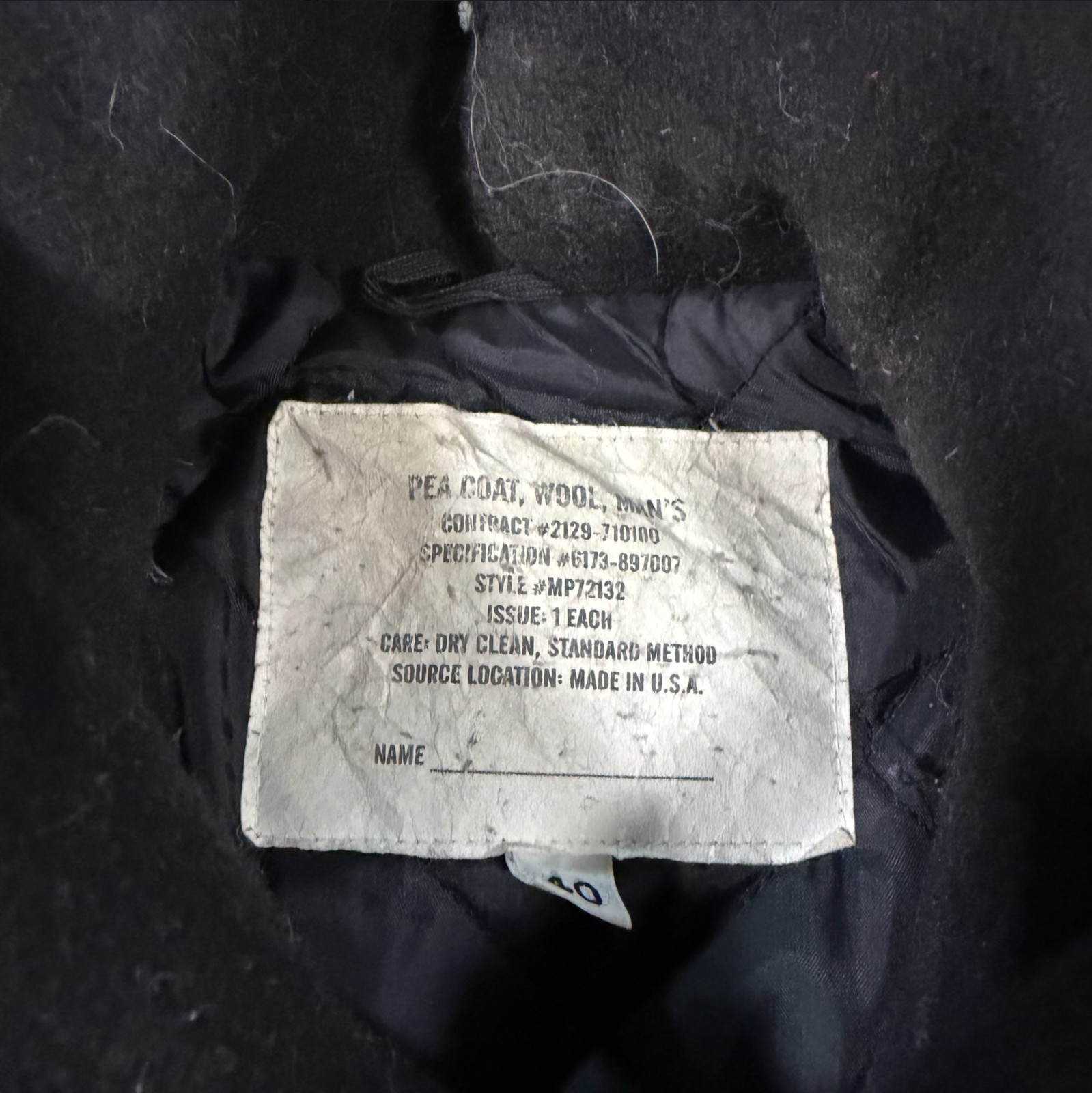 Vintage US Navy Military Issue Wool Pea Coat Jacket Mens 40 Made In USA