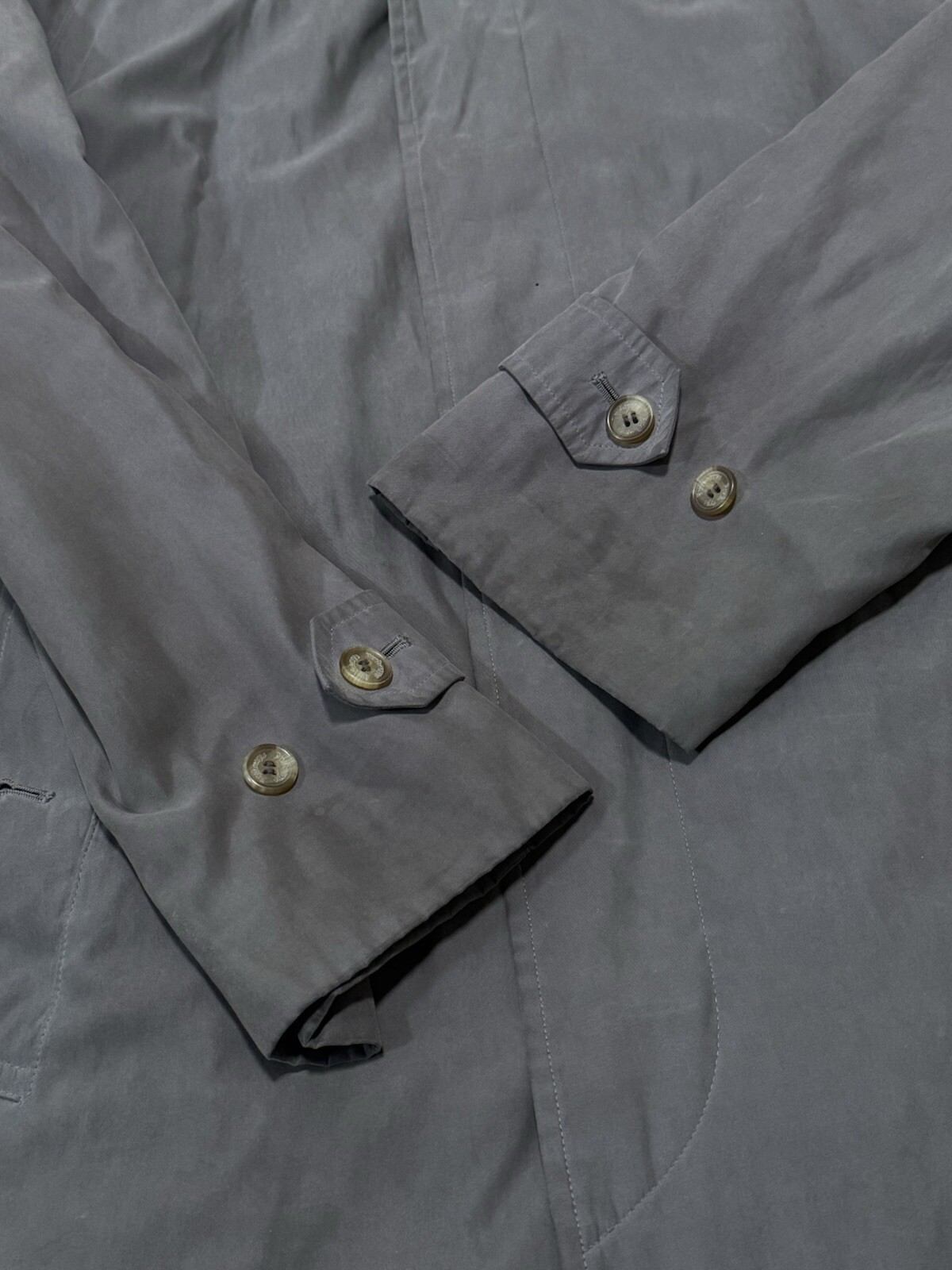 BURBERRYS COTTON POLYESTER TRENCH DUSTER OVER COAT W/ REMOVABLE WOOL LINER 40R