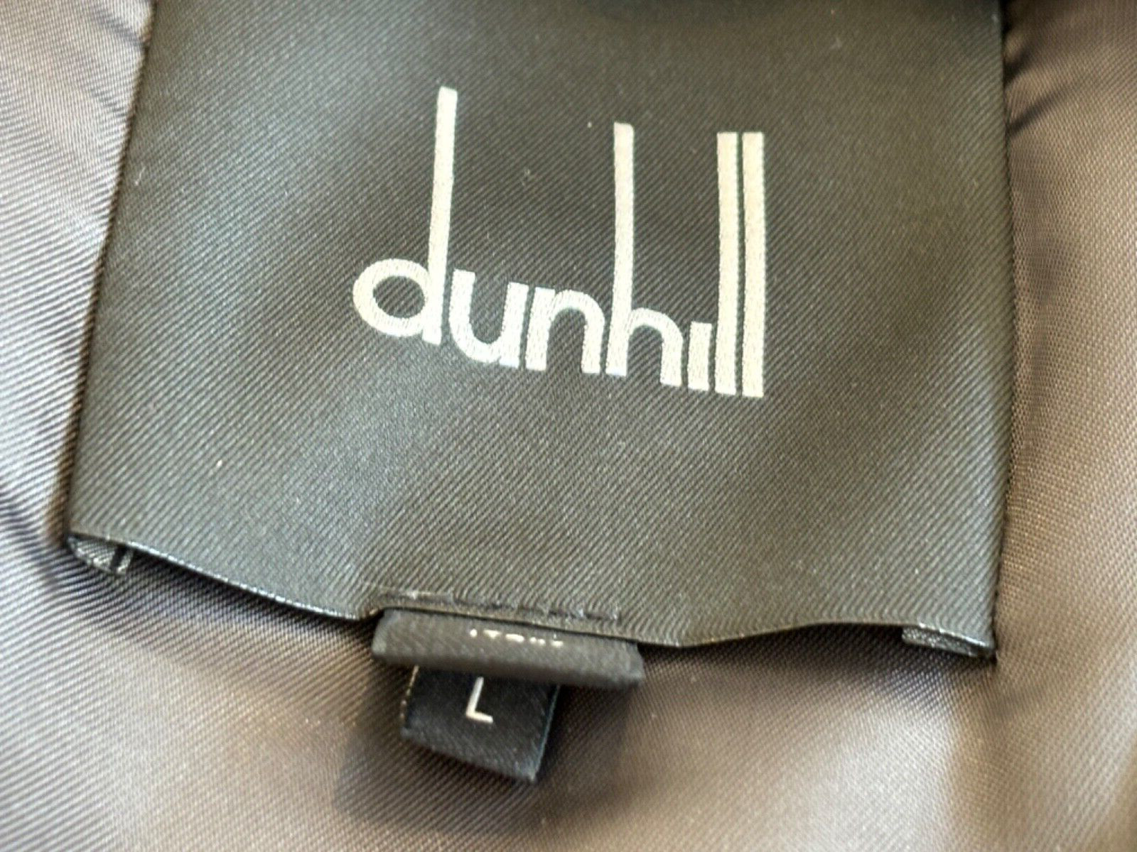 DUNHILL MENS SOFT CALF LEATHER GRAY BOMBER SIZE LARGE