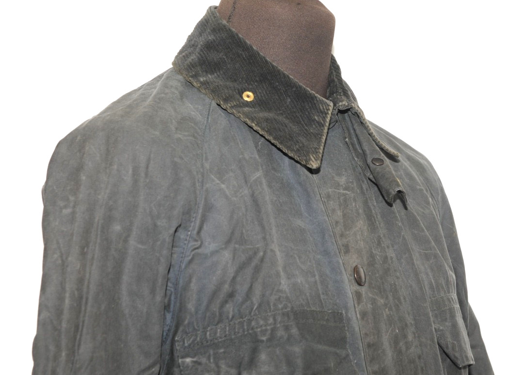 VINTAGE MEN’S BARBOUR A105 BEDALE WAX JACKET SIZE C 36 91 CM BLUE