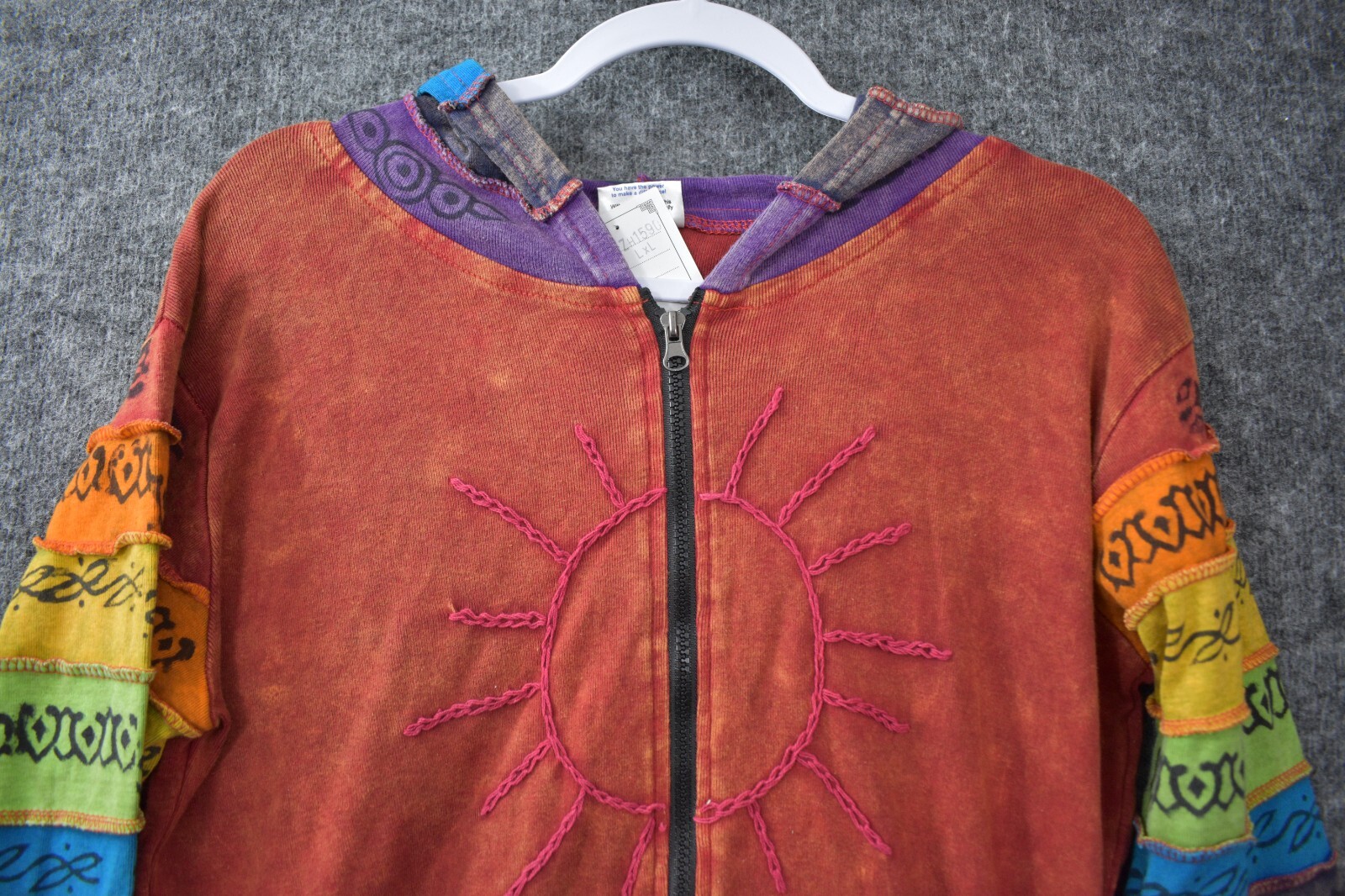 Unisex Patched Jacket L/XL Handmade Eco Friendly Hippie Boho Spiritual