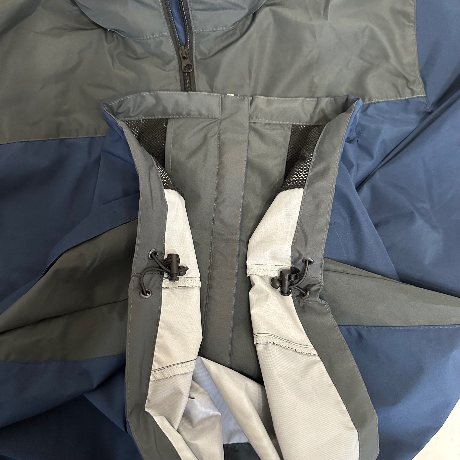 Frogg Toggs Mens Rain Jacket Full Zip Blue Gray Lightweight S/M Hood