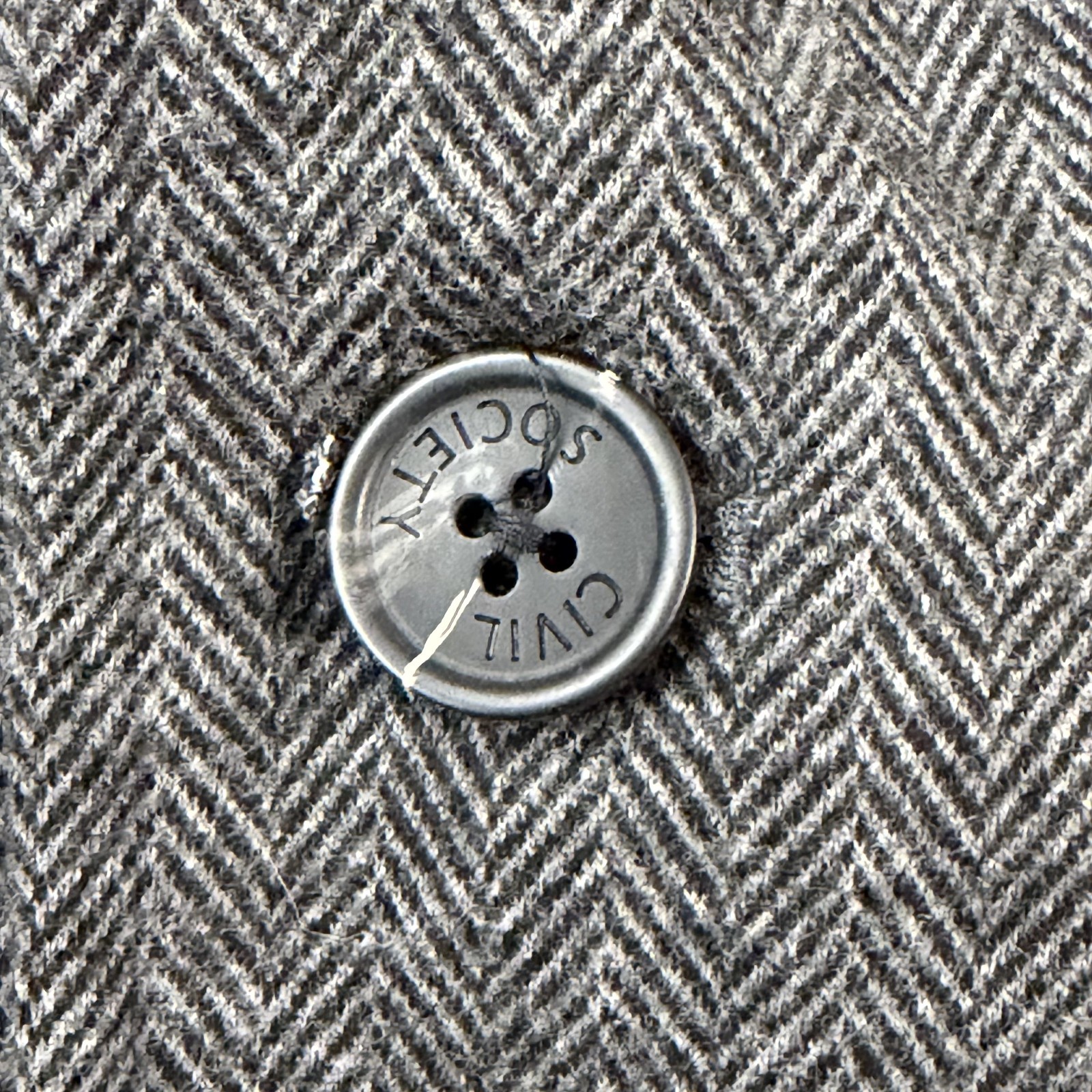 Civil Society Blazer Mens L Gray Herringbone Knit Two Button Gustave Stretch