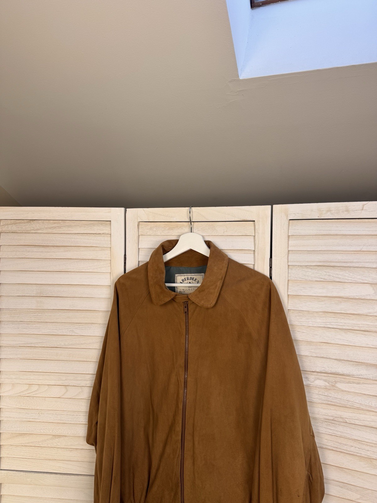 Aberdeen Brown Full Zip Bomber Jacket Men’s L/G Button Zipper Lined Casual