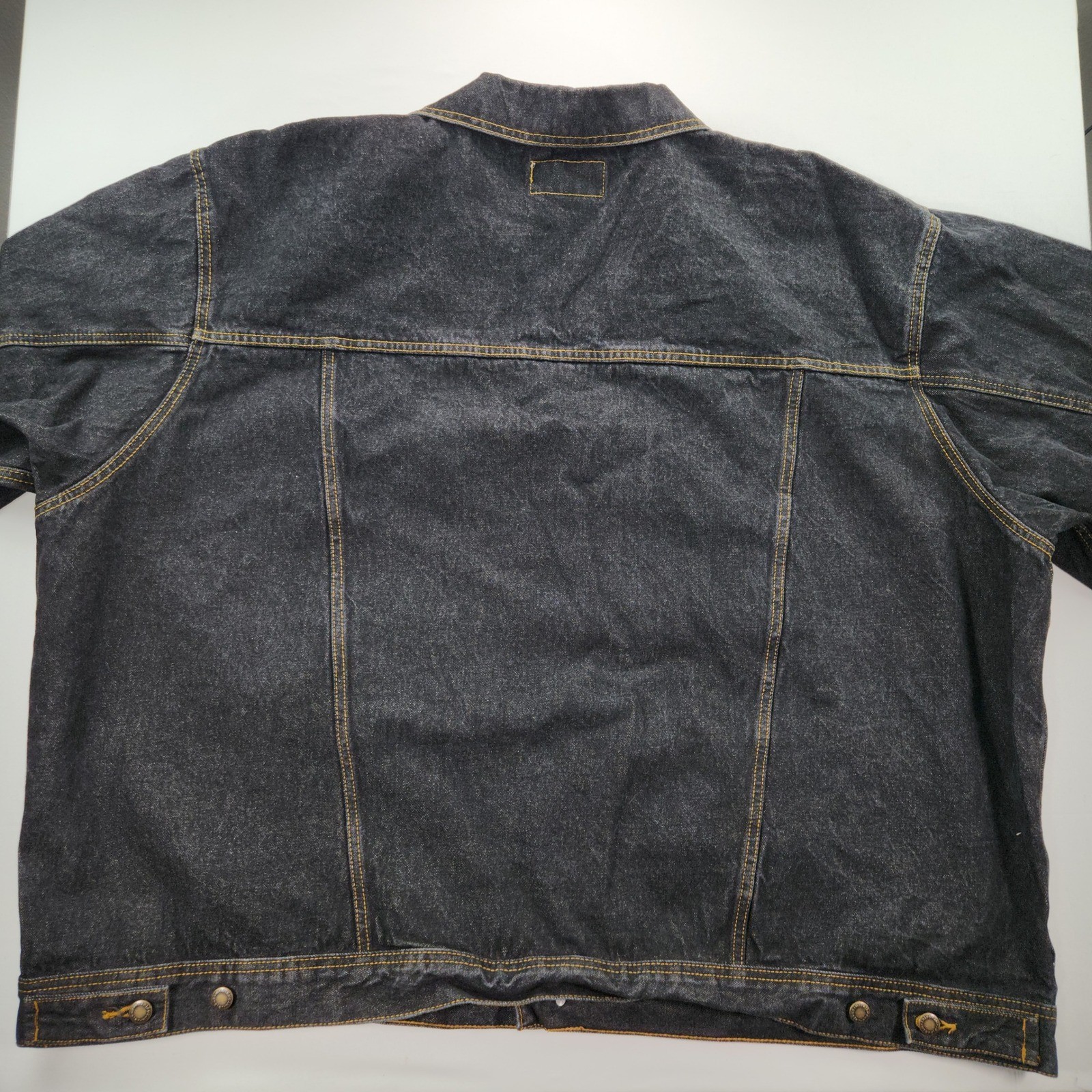 Vintage 90s Wrangler Rugged Wear Black Denim Trucker Jacket Men’s 3XL Excellent