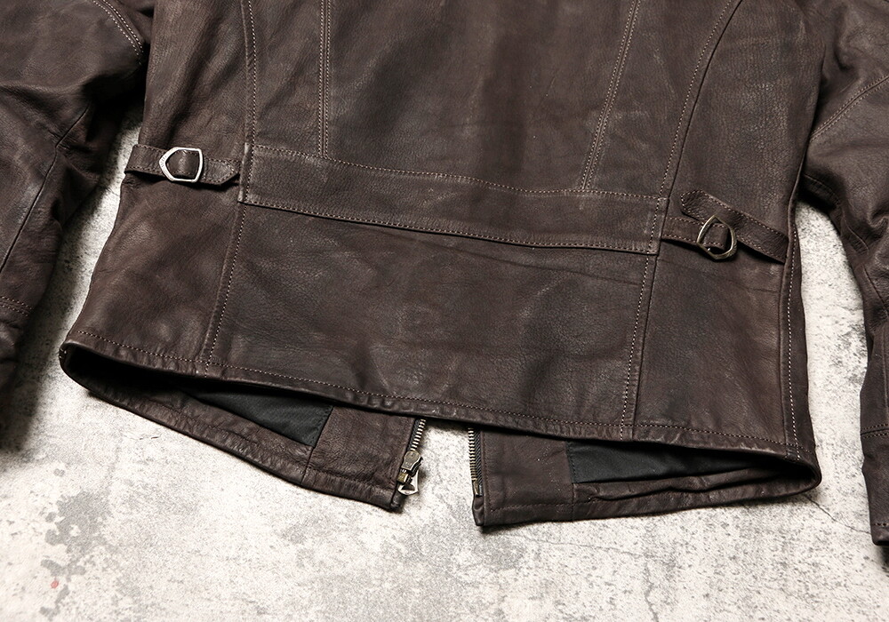 Mens Vintage Style Distressed Washed Goatskin Leather Jacket – Matte Finish