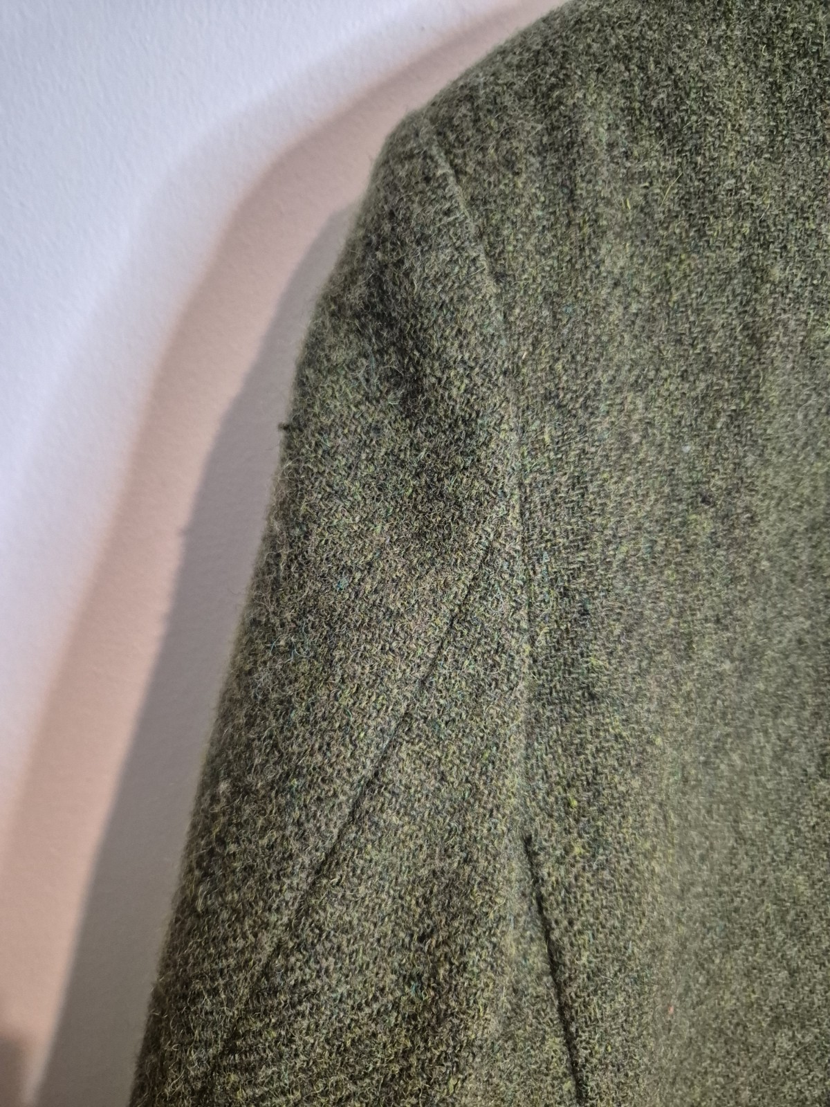 Harris Tweed Olive Green Wool Blazer 42R Vintage Country Heritage Dark Academia