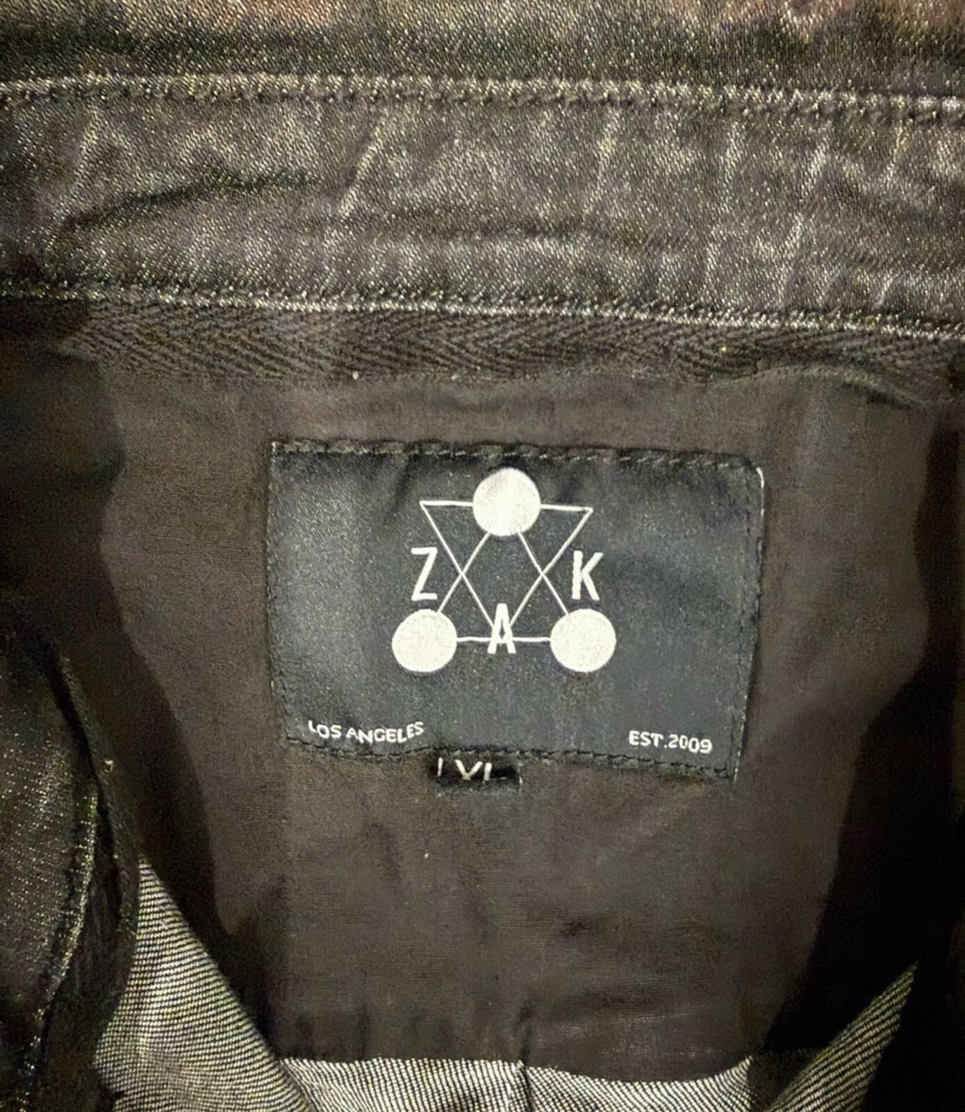 Men’s ZAK Los Angeles Black Button-Front Shirt Jacket…XL