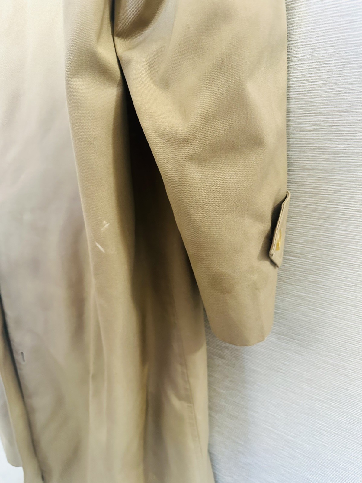 Vintage Burberrys Men’s Beige Trench Mac Coat Made England Nova Check LargeXL