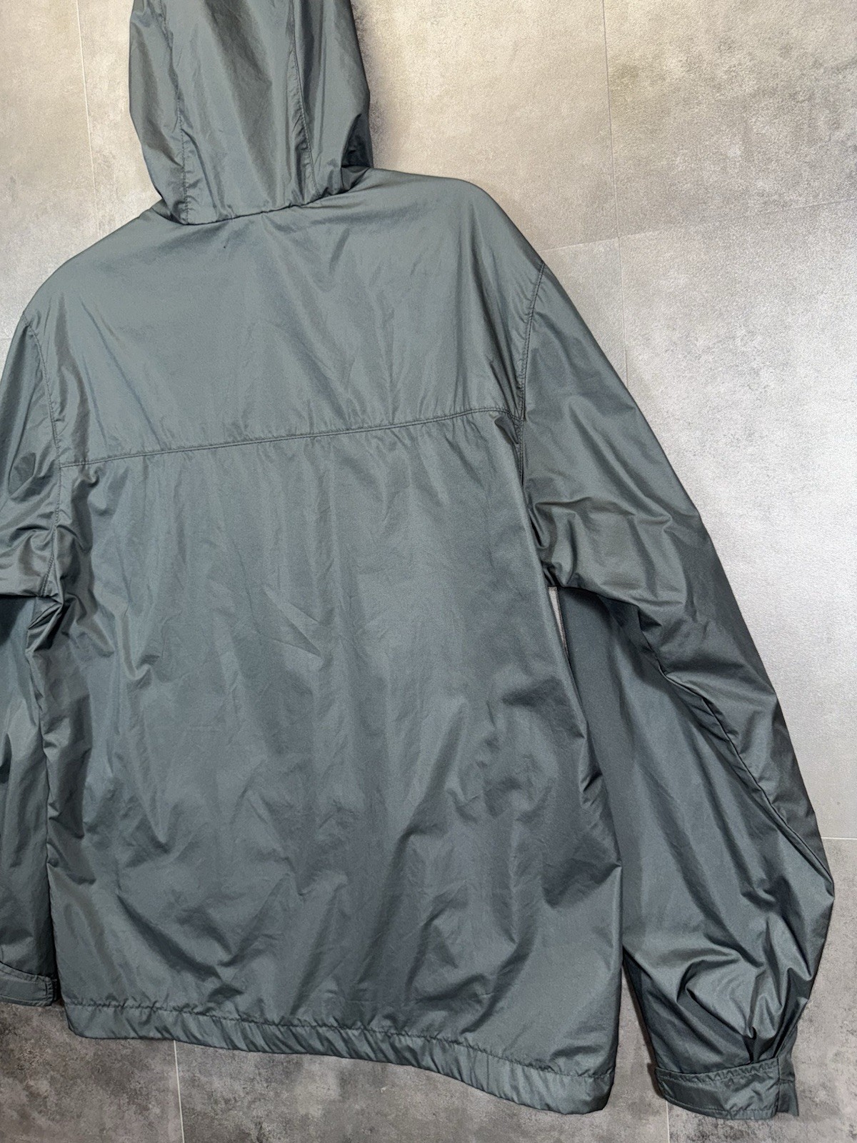 Columbia Mens Jacket Hooded Full Zip Pockets Logo Drawstring Logo Black Size M