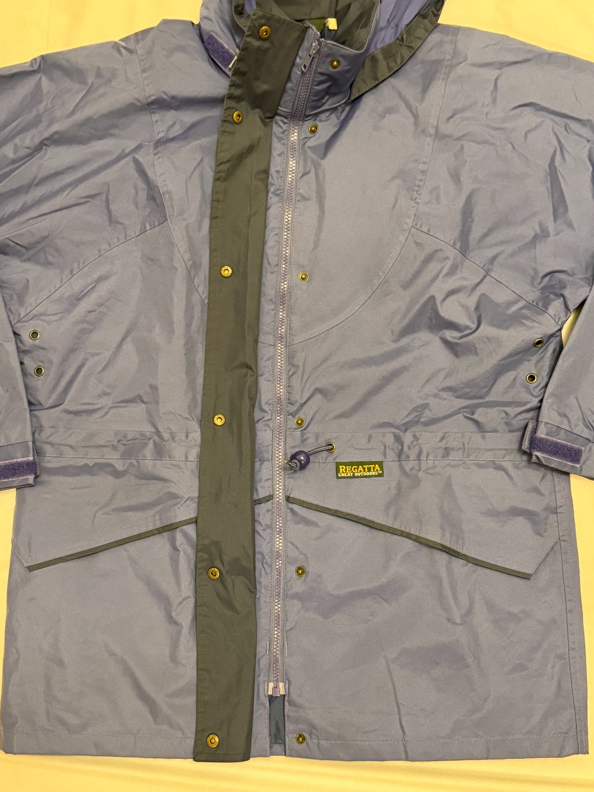 Regatta Waterproof Rain Jacket Blue Hooded Lightweight Packable Men’s Medium