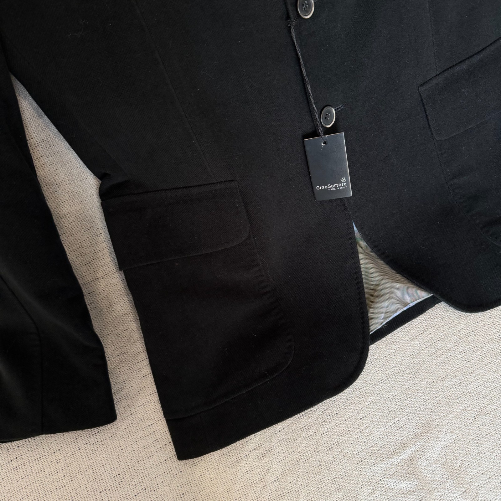 Gino Sartore Jacket NEW with Tag Men 52 IT – L Black Heavy Cotton