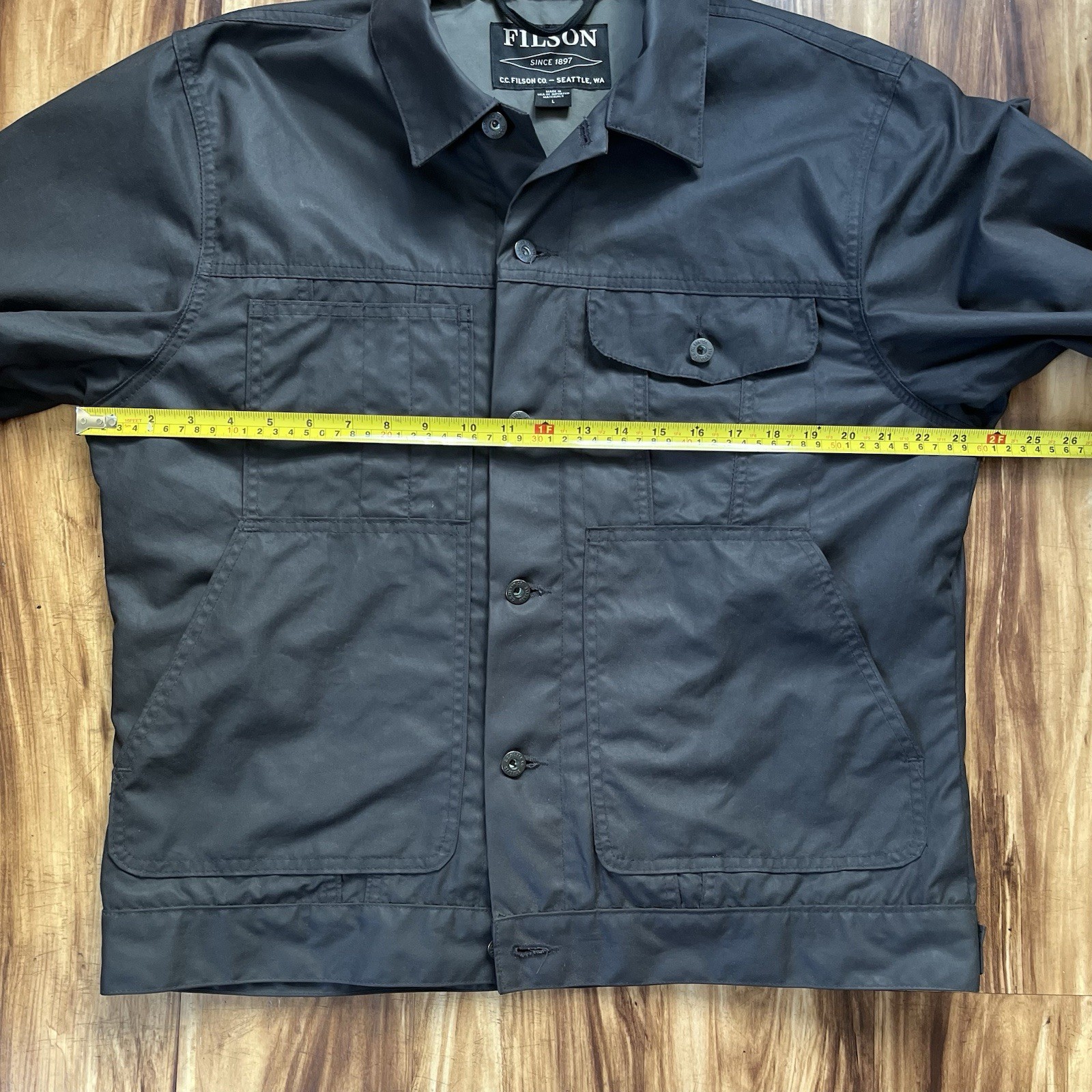Filson 20100829 Shelter Cloth Short Lined Cruiser | Black L Made in USA NM RARE